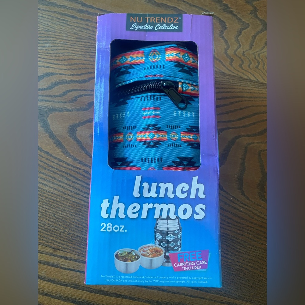 Colorful Patterned Lunch Thermos 28oz - Picture 1 of 3
